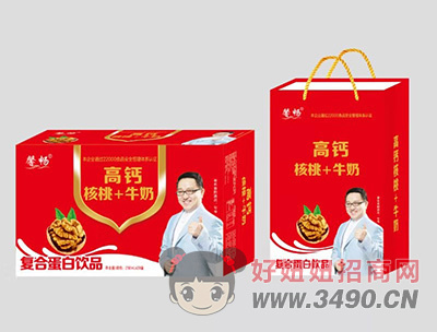 高钙核桃+牛奶复合蛋白饮品.